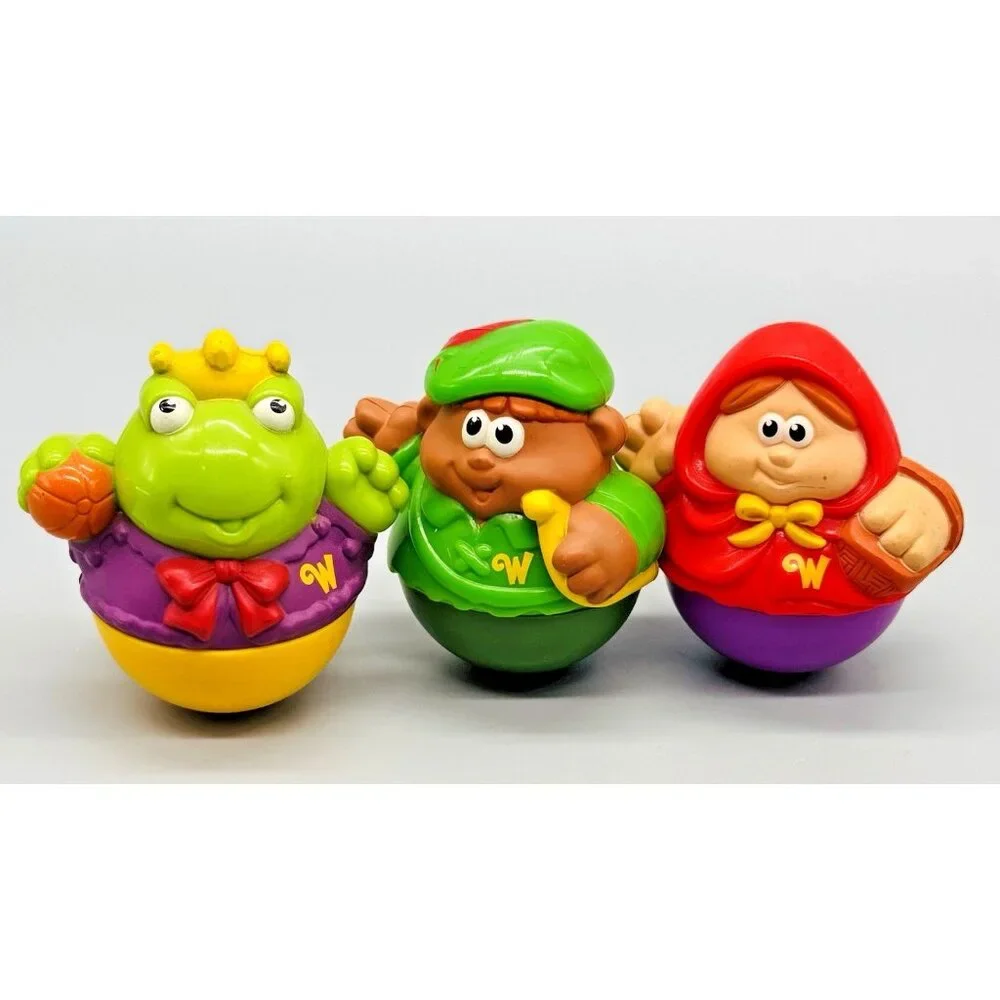 Playskool Weebles Little Red Riding Hood Frog Prince Woodsman Storybook Lot of 3